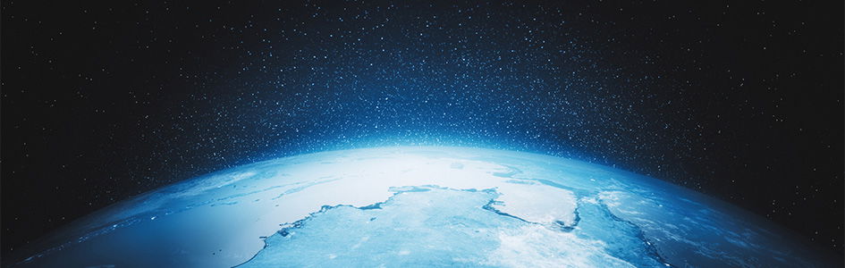 Globe with blue tint